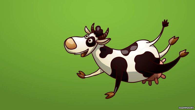 cartoon cow running