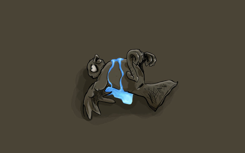 Cartoon Creature Lying Down