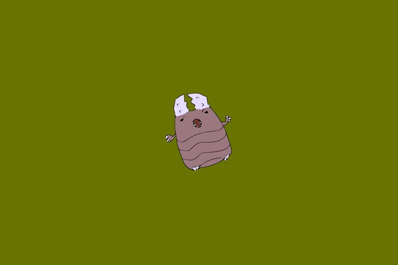 cartoon creature on green