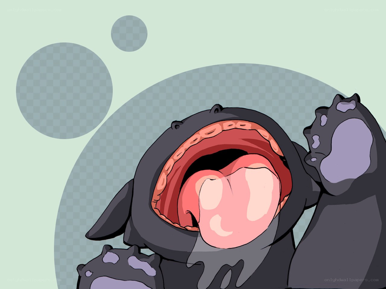 cartoon creature with open mouth