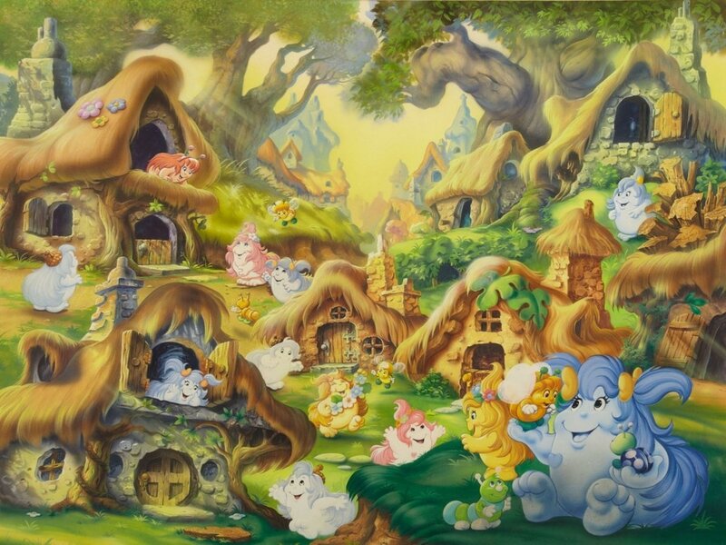 Cartoon Creatures in Village