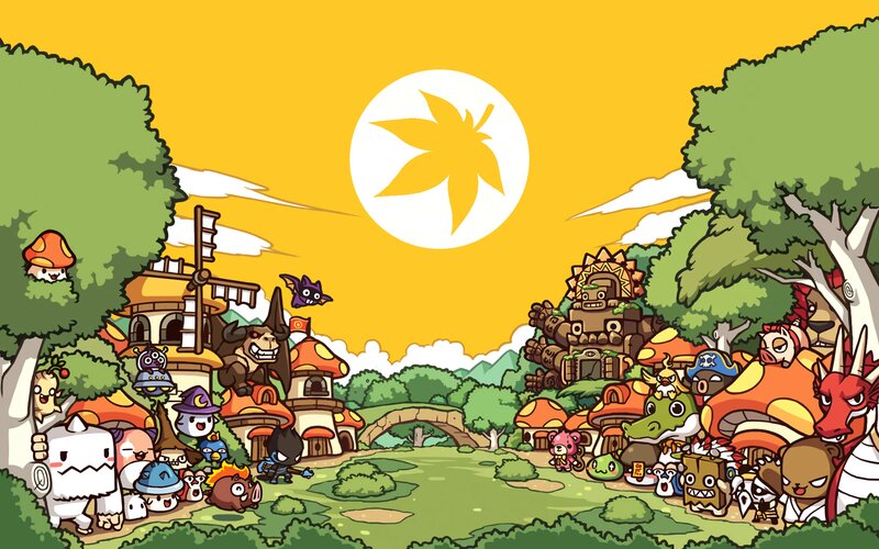 Cartoon Creatures in Village — Yellow