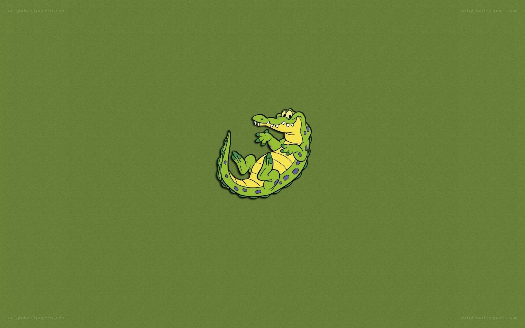 cartoon crocodile on green