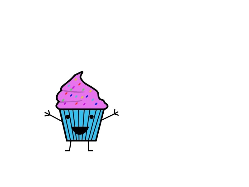 Cartoon Cupcake Character