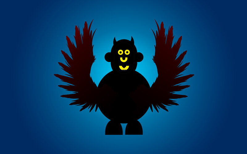cartoon demon with wings