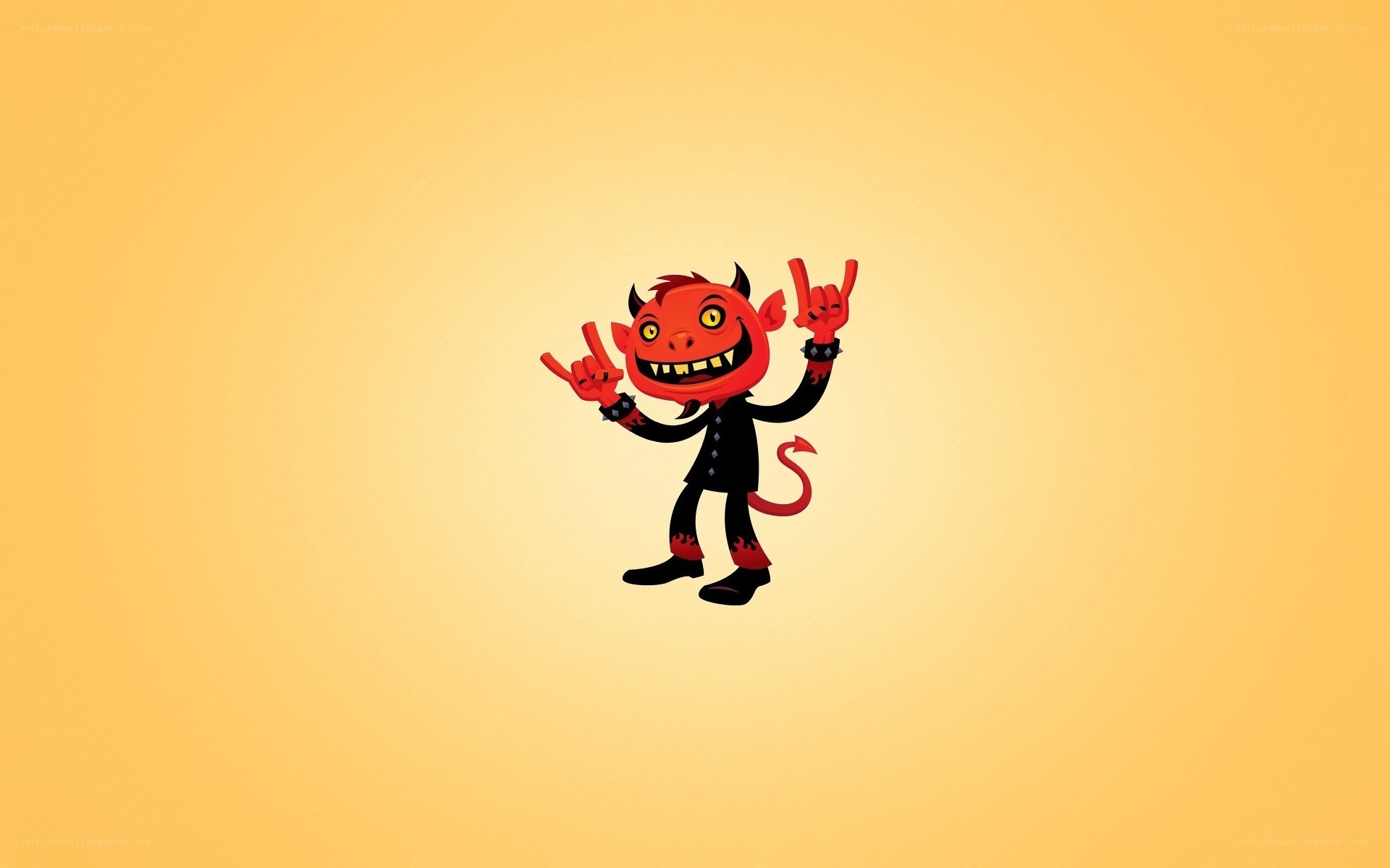 cartoon devil rock gesture