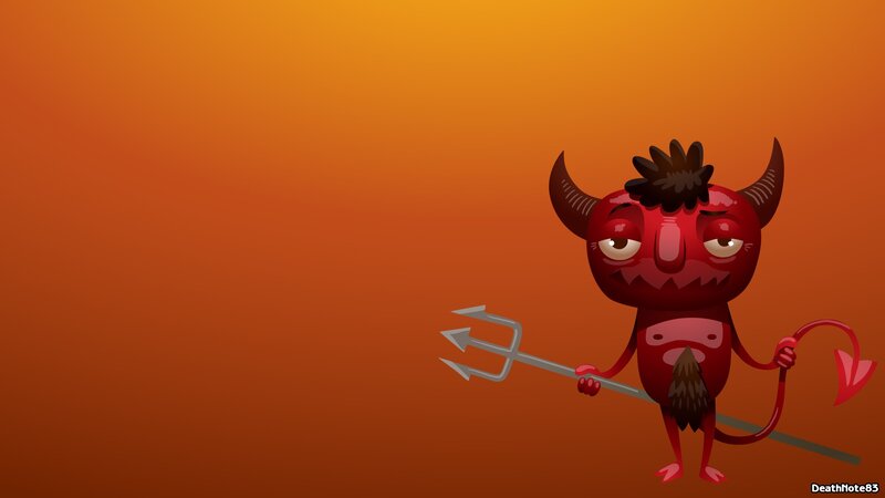 cartoon devil with trident