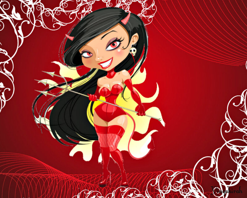 Cartoon Devil Woman