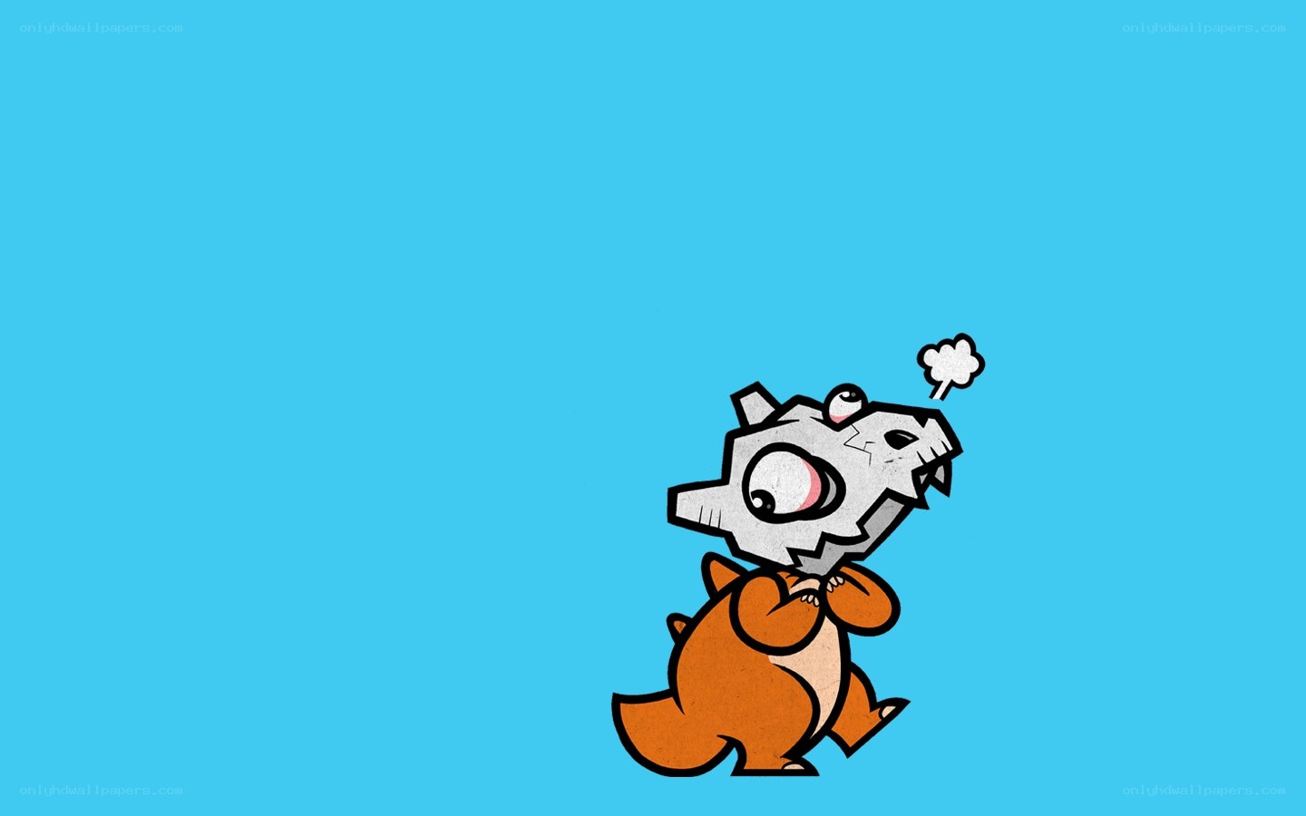 cartoon dinosaur with skull