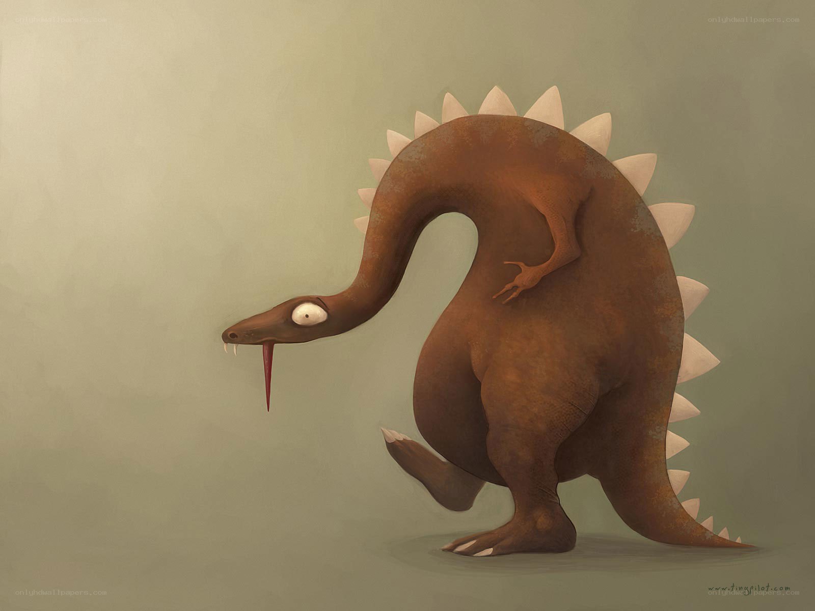 Cartoon dinosaur with spikes