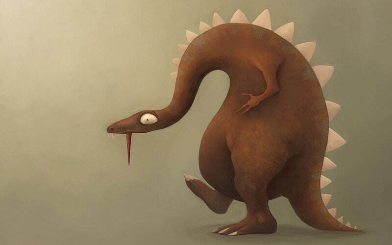 cartoon dinosaur with spikes