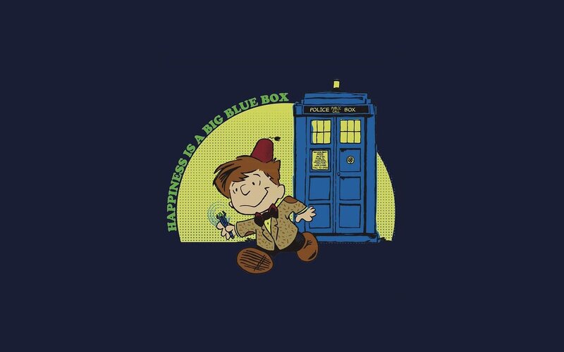 Cartoon Doctor with Blue Box