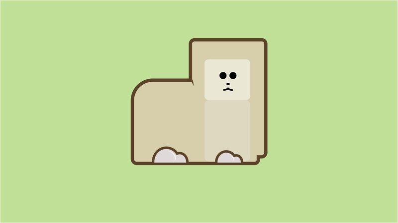 Cartoon Dog in Box