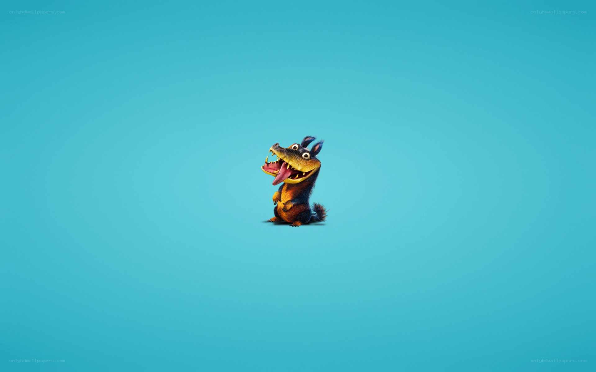 cartoon dog on blue background