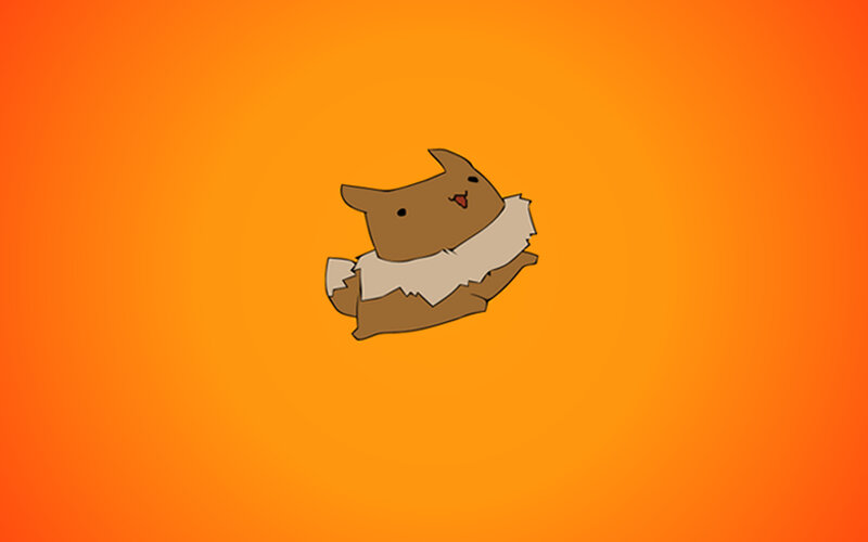 cartoon dog on orange