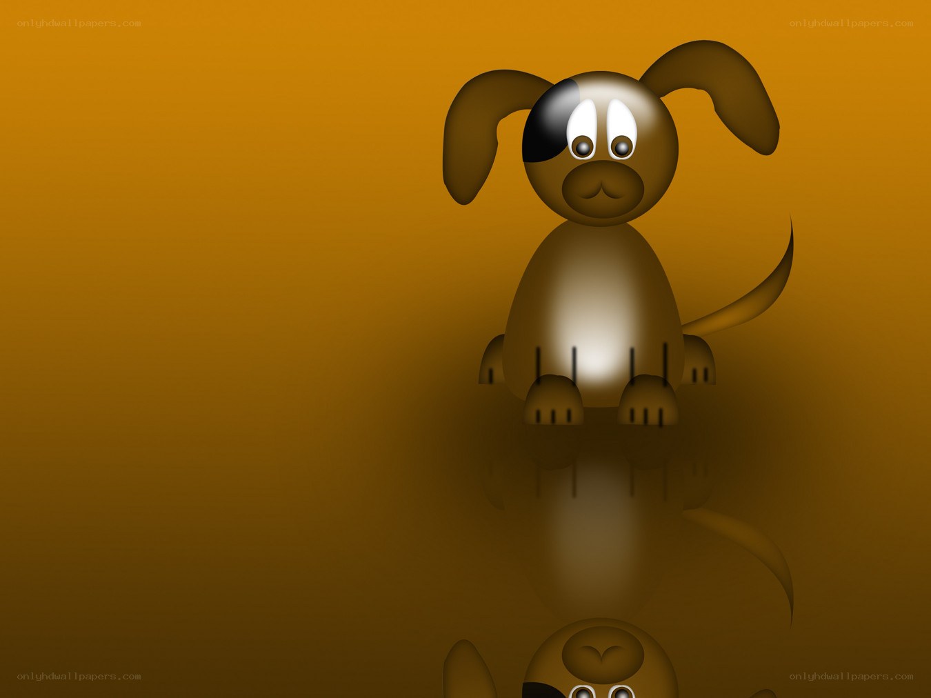 cartoon dog on orange background