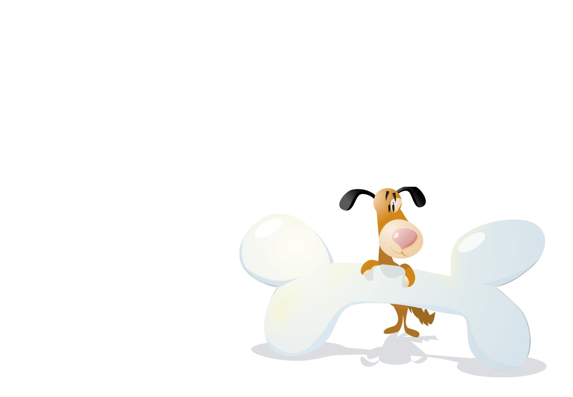 cartoon dog with bone