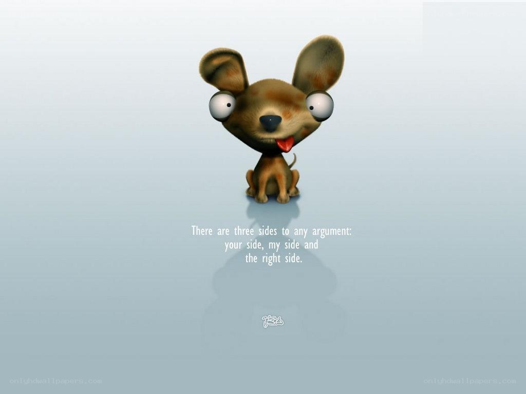 cartoon dog with quote