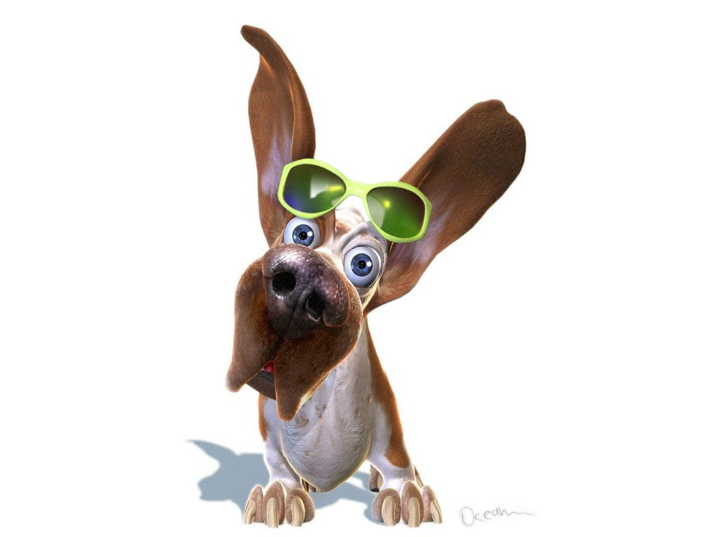 cartoon dog with sunglasses