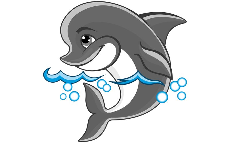 Cartoon Dolphin Jumping