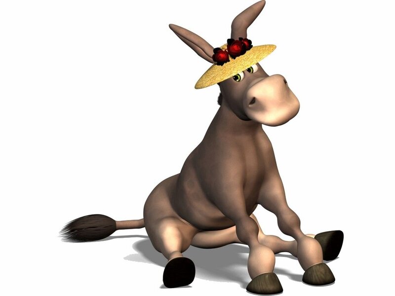 Cartoon Donkey Sitting