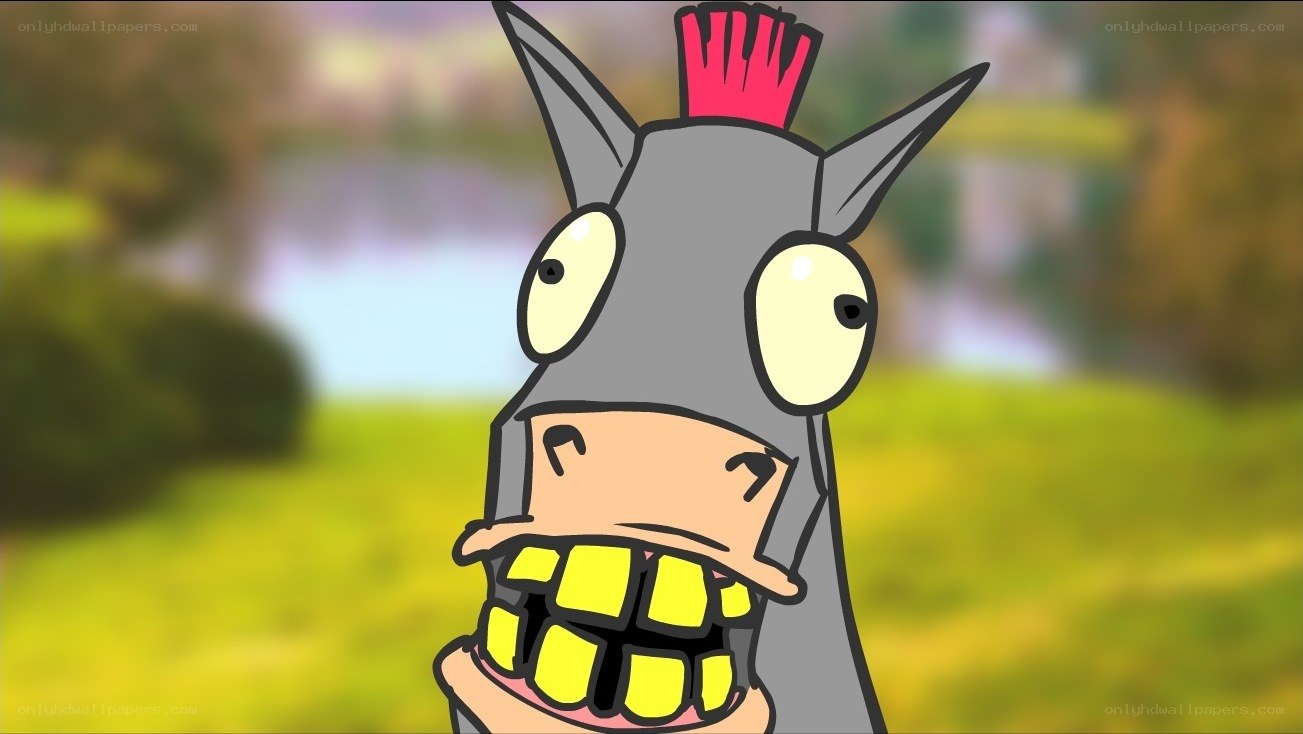 cartoon donkey with mohawk