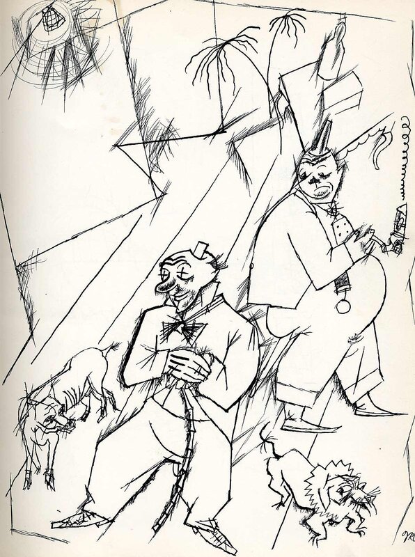 Cartoon drawing of two men