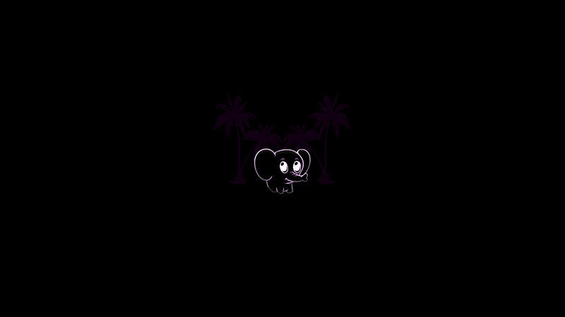 Cartoon Elephant — Black