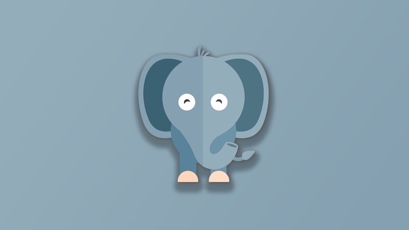 Cartoon Elephant — Blue