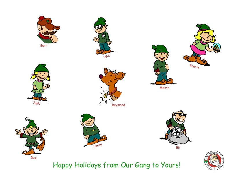Cartoon Elves and Reindeer