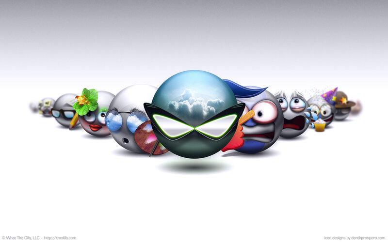 cartoon emoji characters in a row