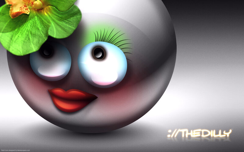 cartoon emoji with flower