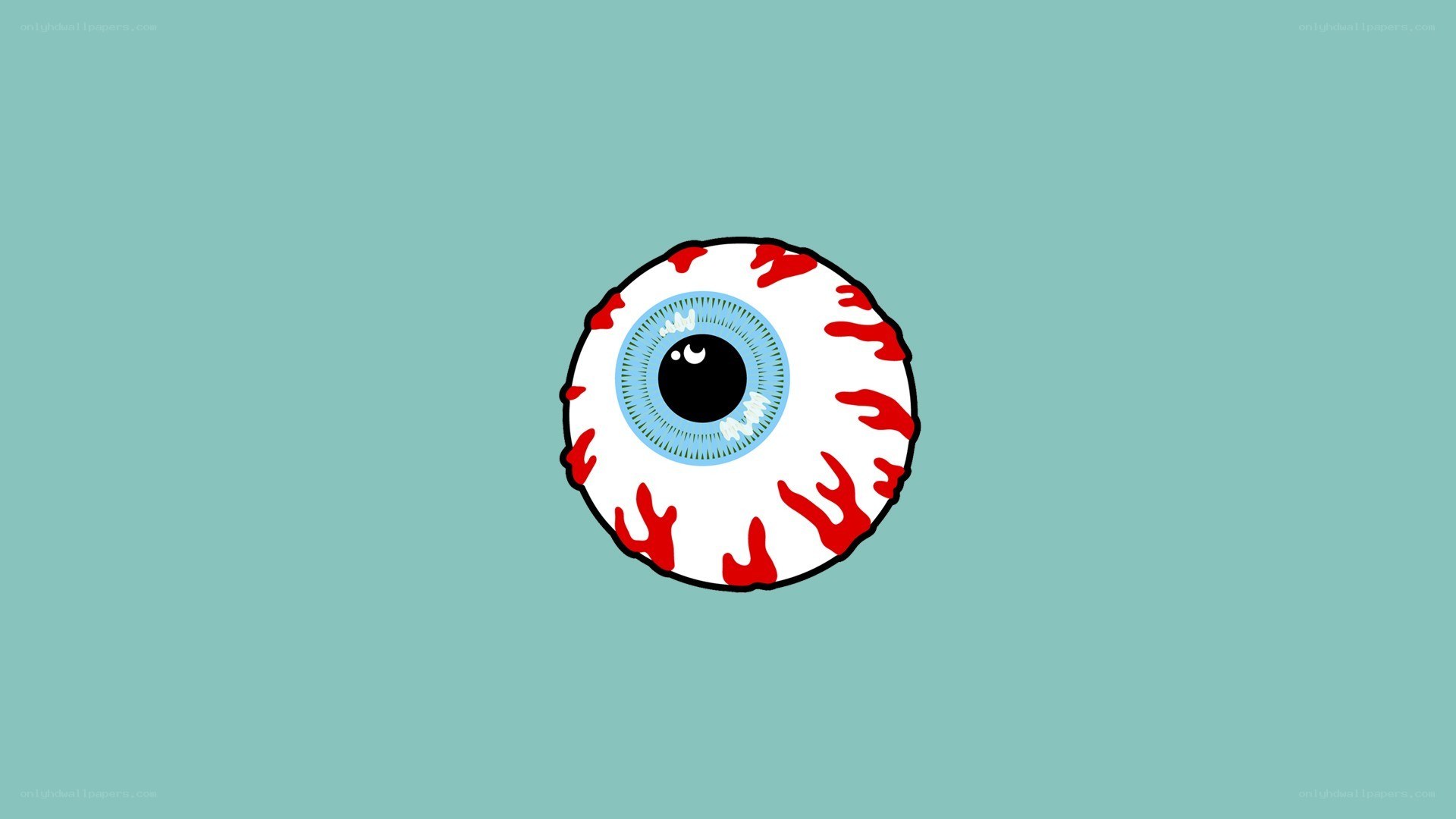 cartoon eye with blood vessels
