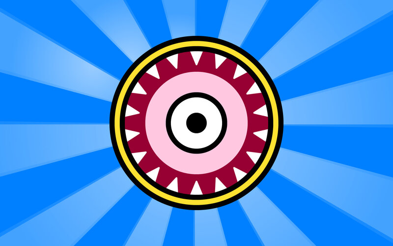 cartoon eye with sharp teeth