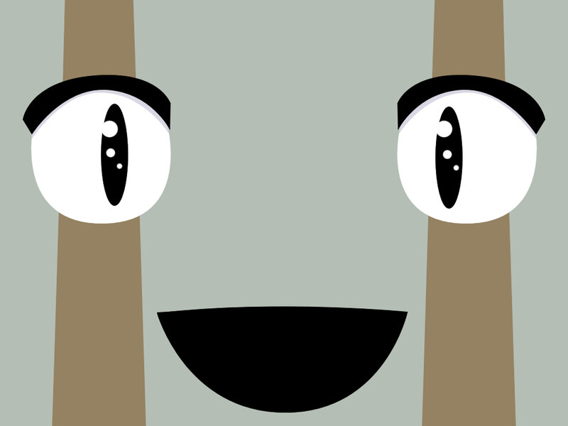 cartoon eyes and smile
