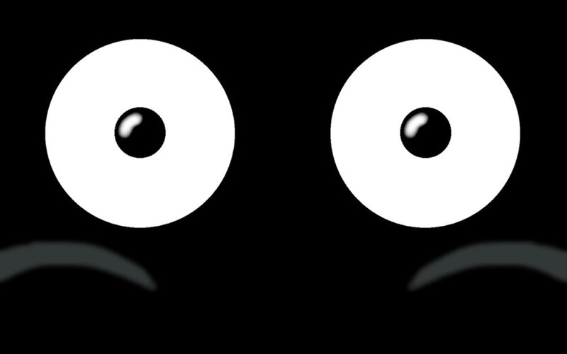 cartoon eyes on black background