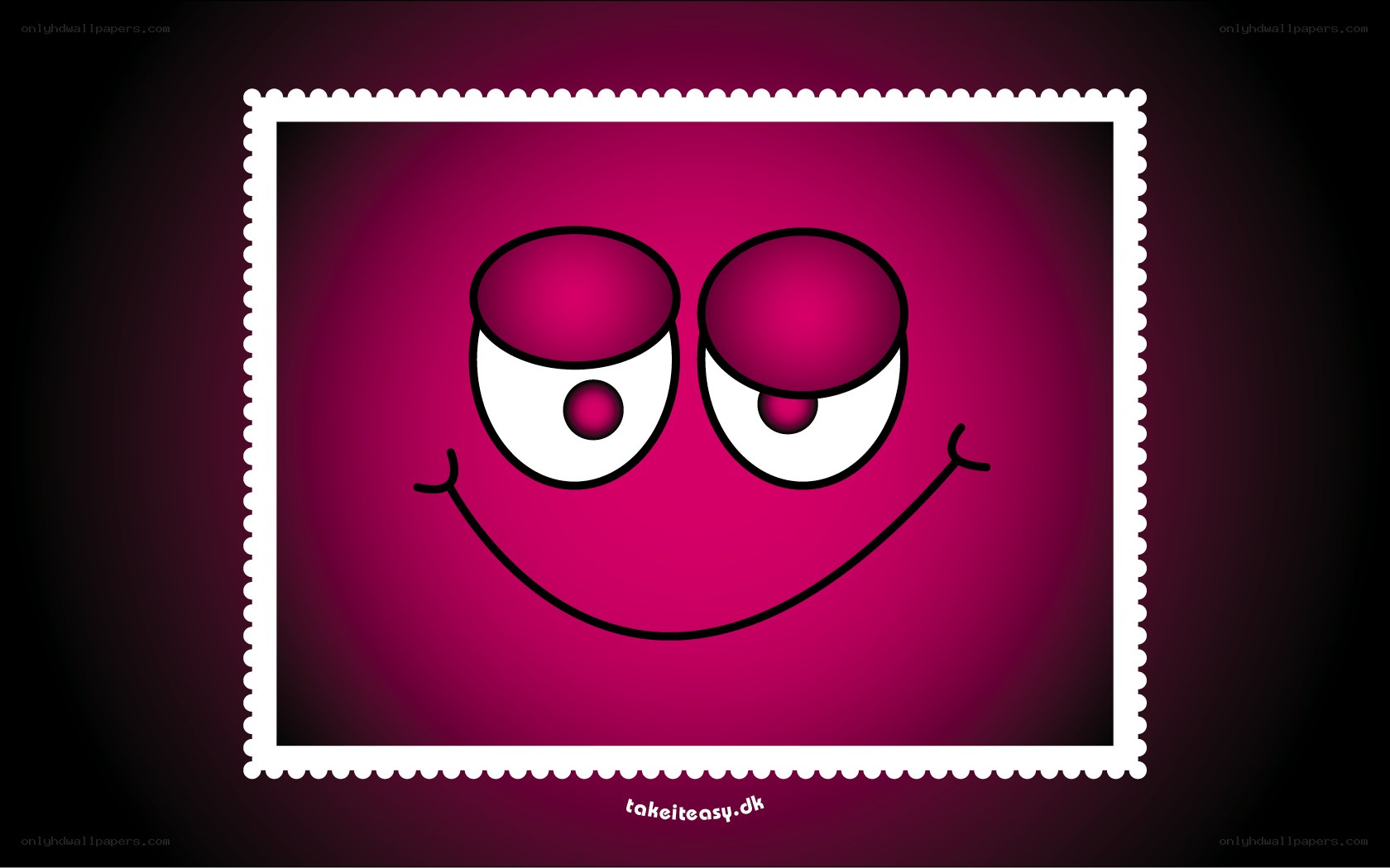 cartoon face on a stamp