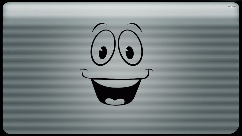 Cartoon Face on Laptop