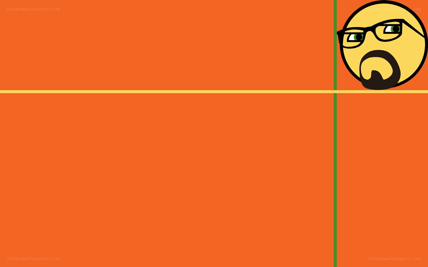 cartoon face on orange background
