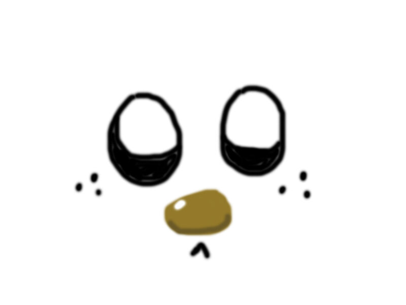 cartoon face with big eyes