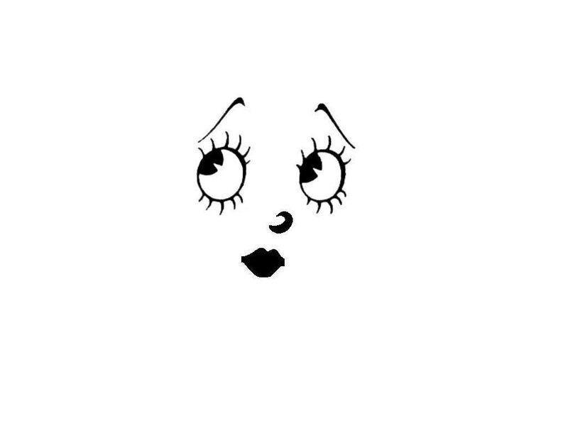 Cartoon Face with Big Eyes — Black