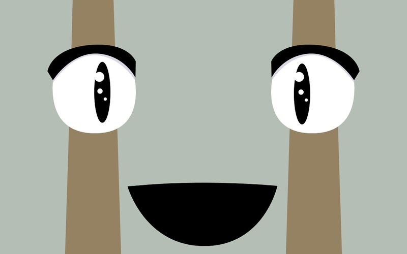 cartoon face with big eyes