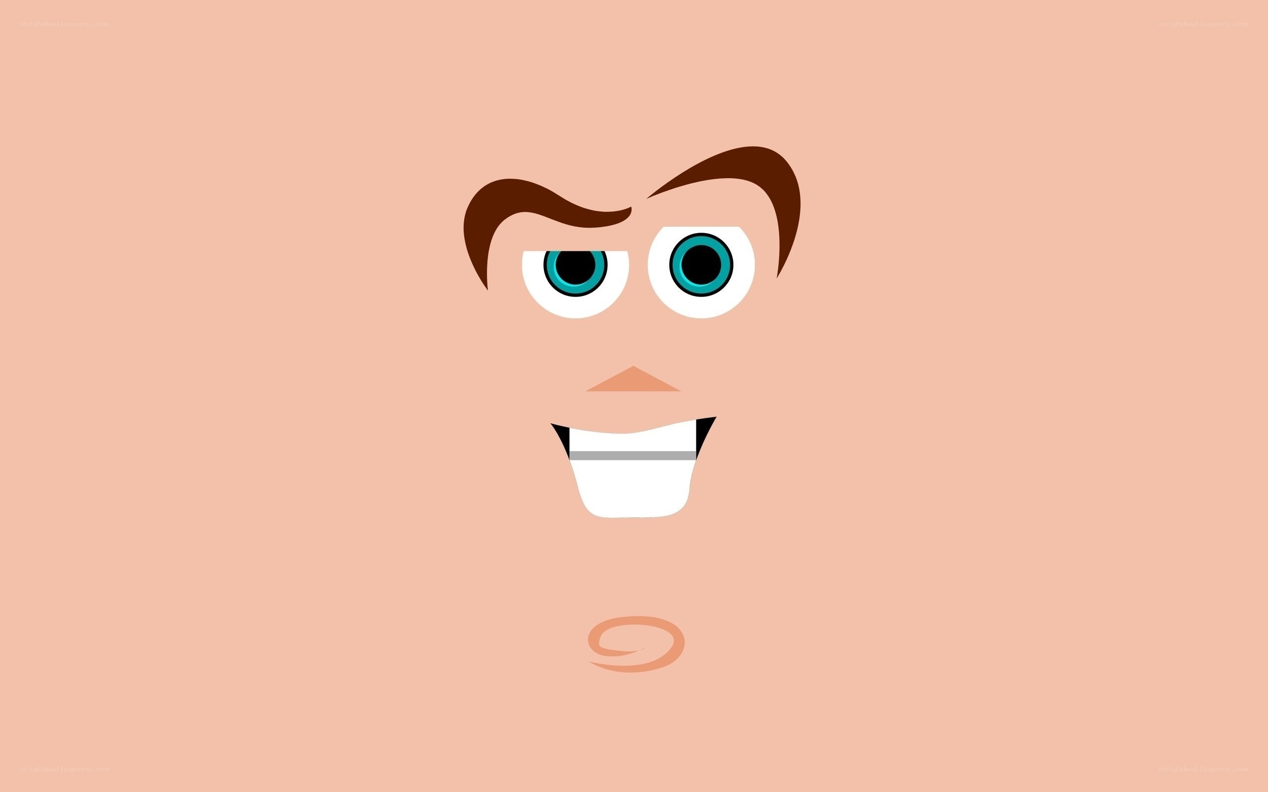 cartoon face with blue eyes