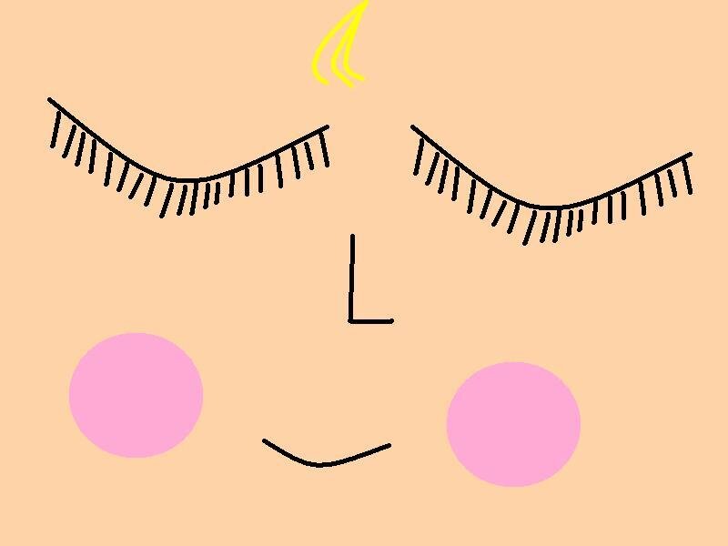 cartoon face with eyelashes