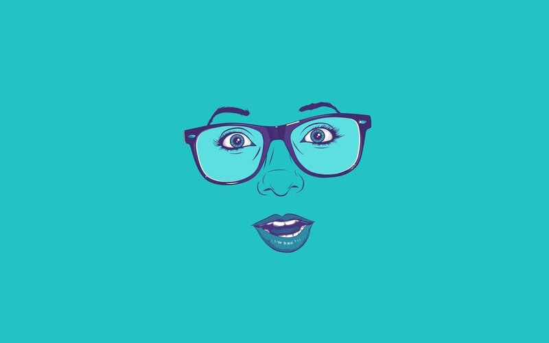 cartoon face with glasses