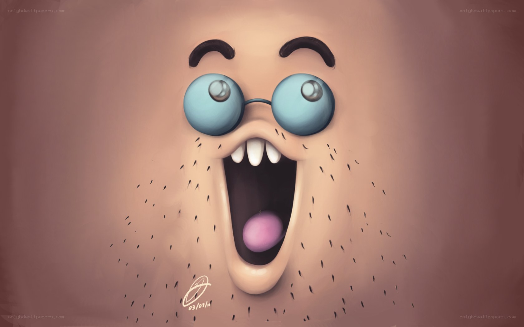 cartoon face with glasses