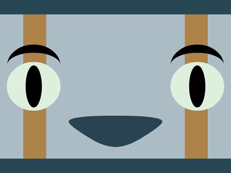 cartoon face with large eyes