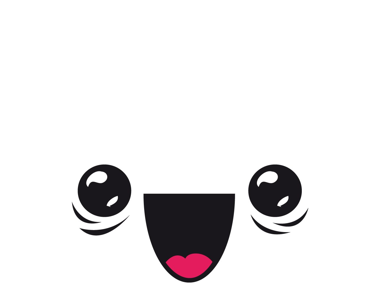 cartoon face with pink tongue