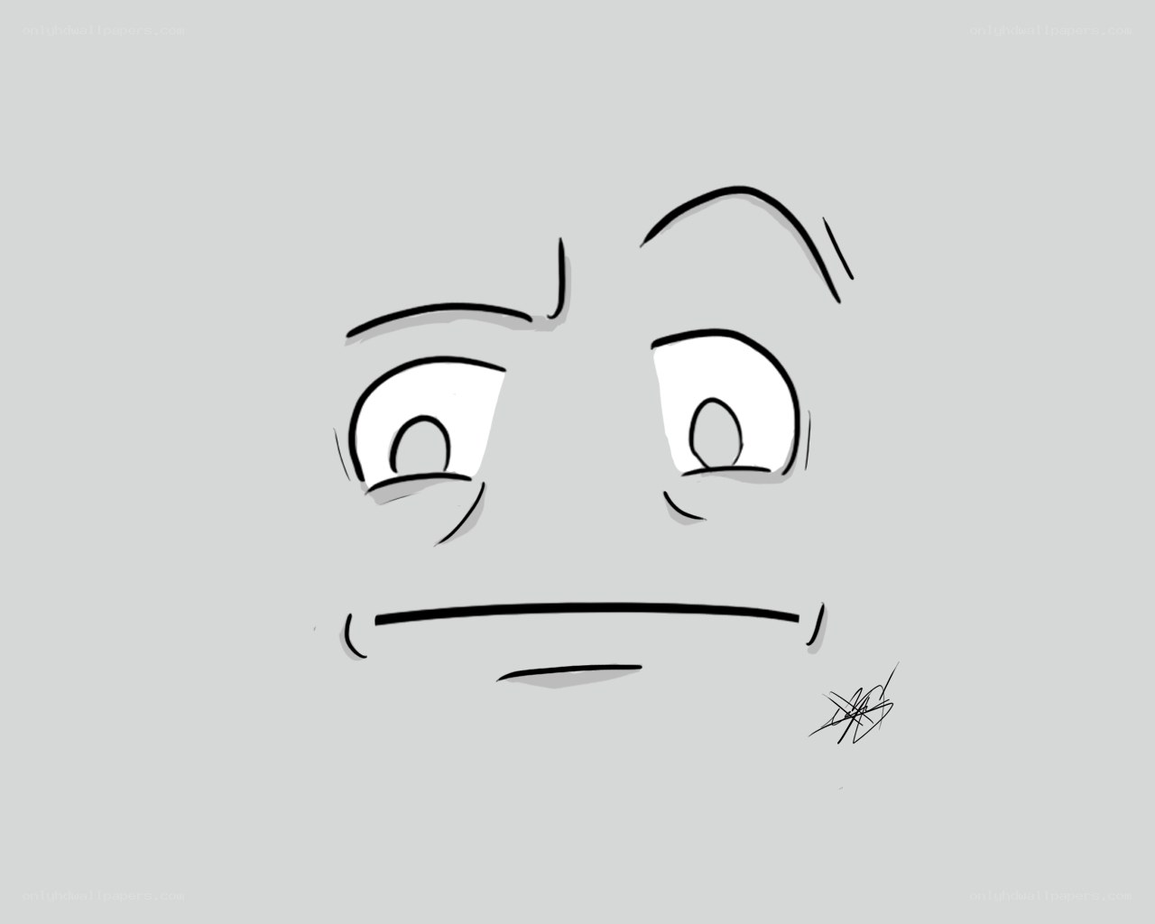 cartoon face with worried expression