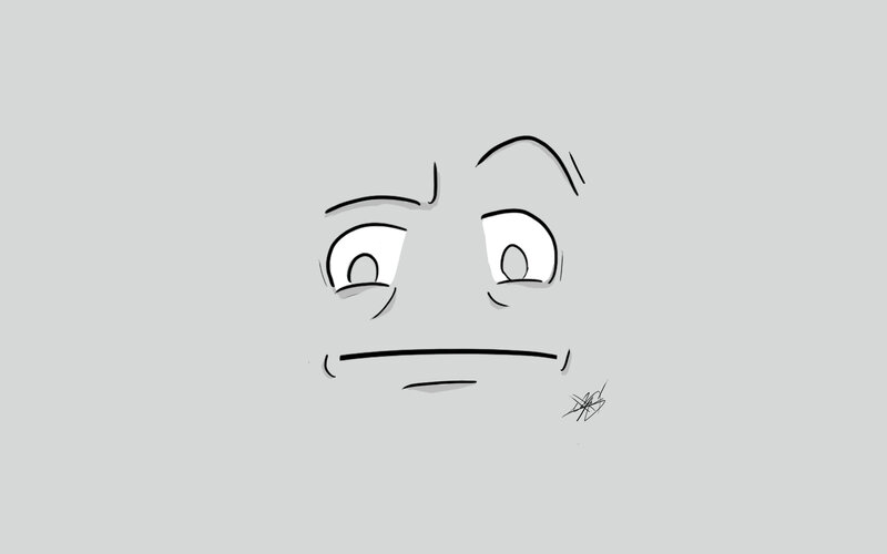 cartoon face with worried expression